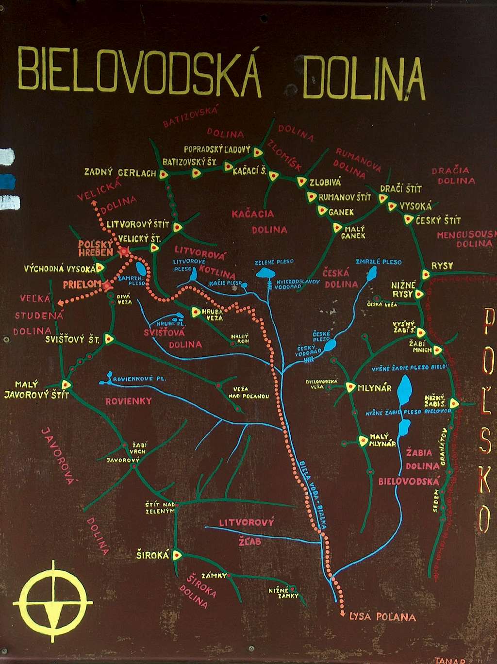 Bielovodska dolina map