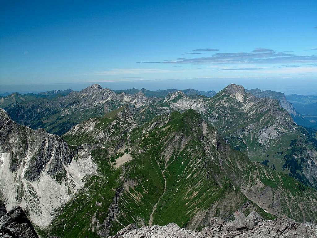 The Bregenzerwald mountains, seen from the top of the Mohnenfluh