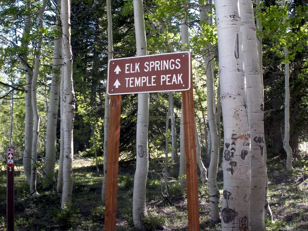 Temple Peak sign