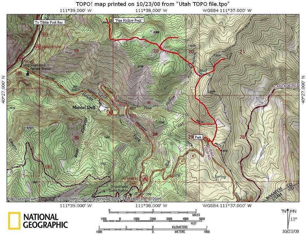 Pine Hollow Peak Map