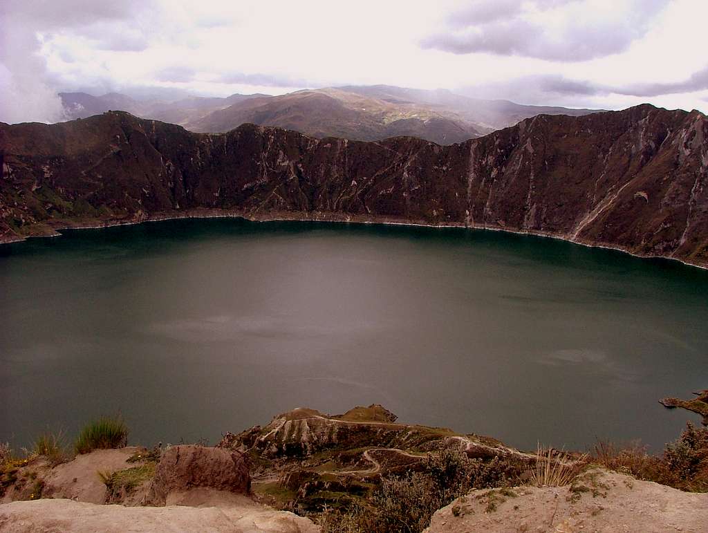 Quilotoa crater view.