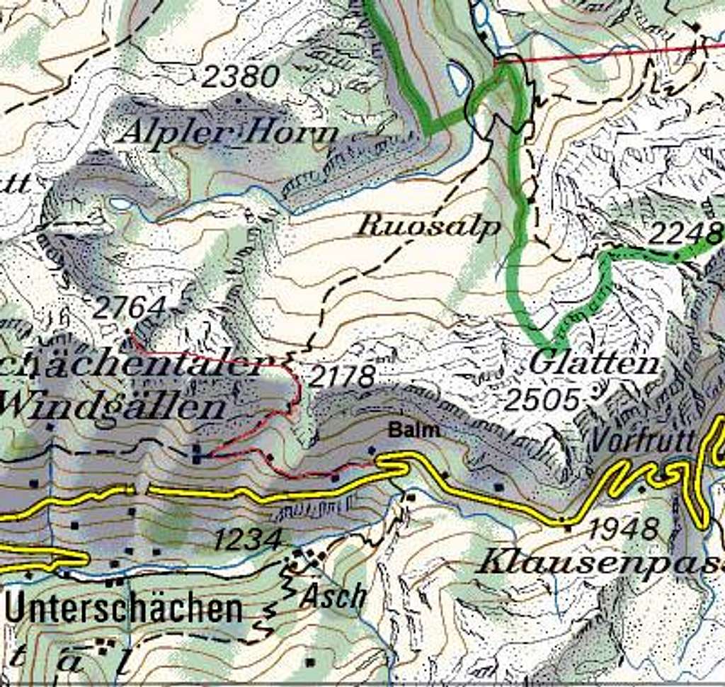 Swissgeo topo with route to...