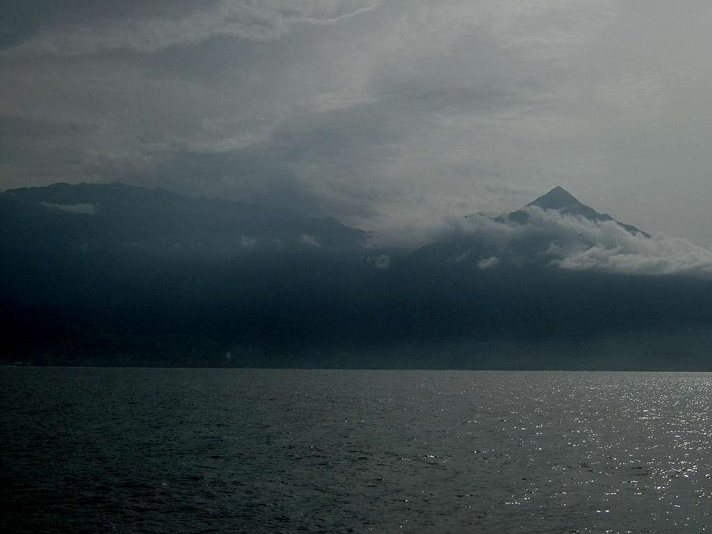 Mount Etinde (right) with Mount Cameroon beyond