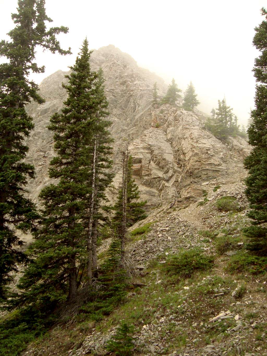 The lower part of the Alan Kane route on West Baldy