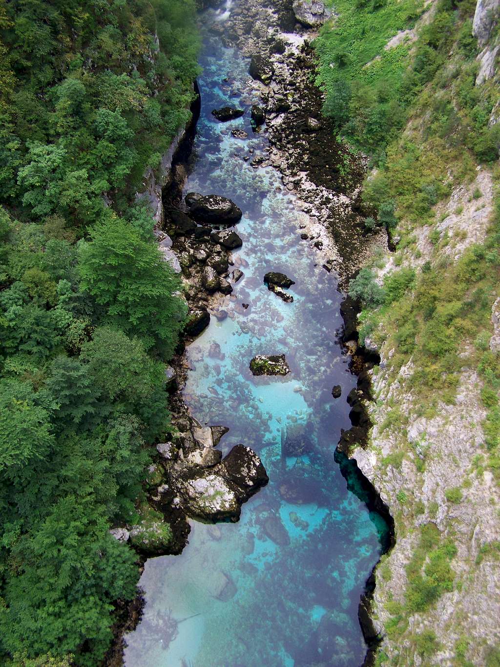 Piva river in the depth of its canyon