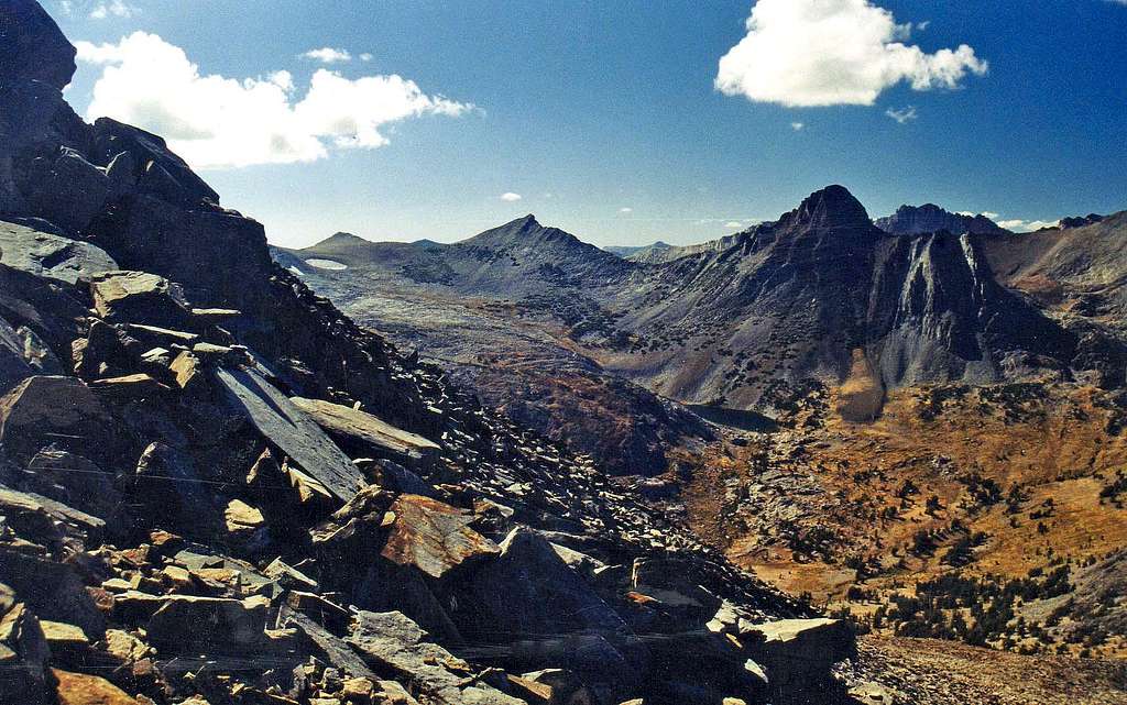 West from Camiaca Peak north slope