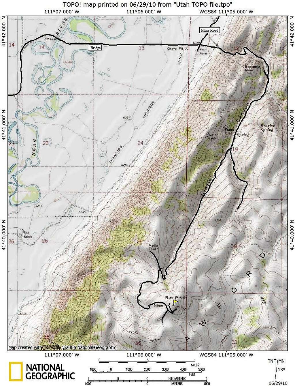 Rex Peak Map