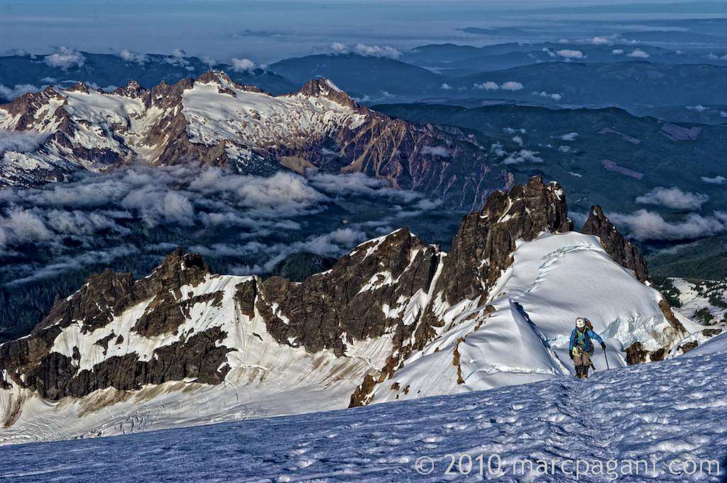 Climbers near the Summit of Mt Baker