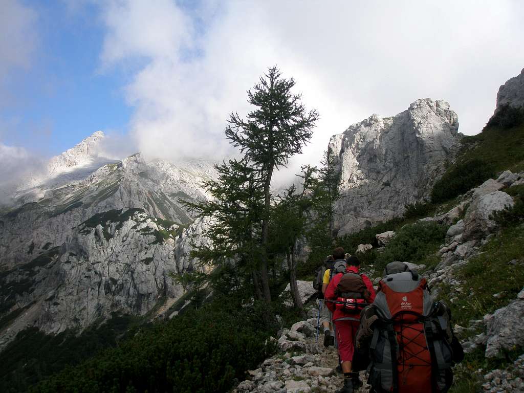 Our first sight of the Triglav main summit