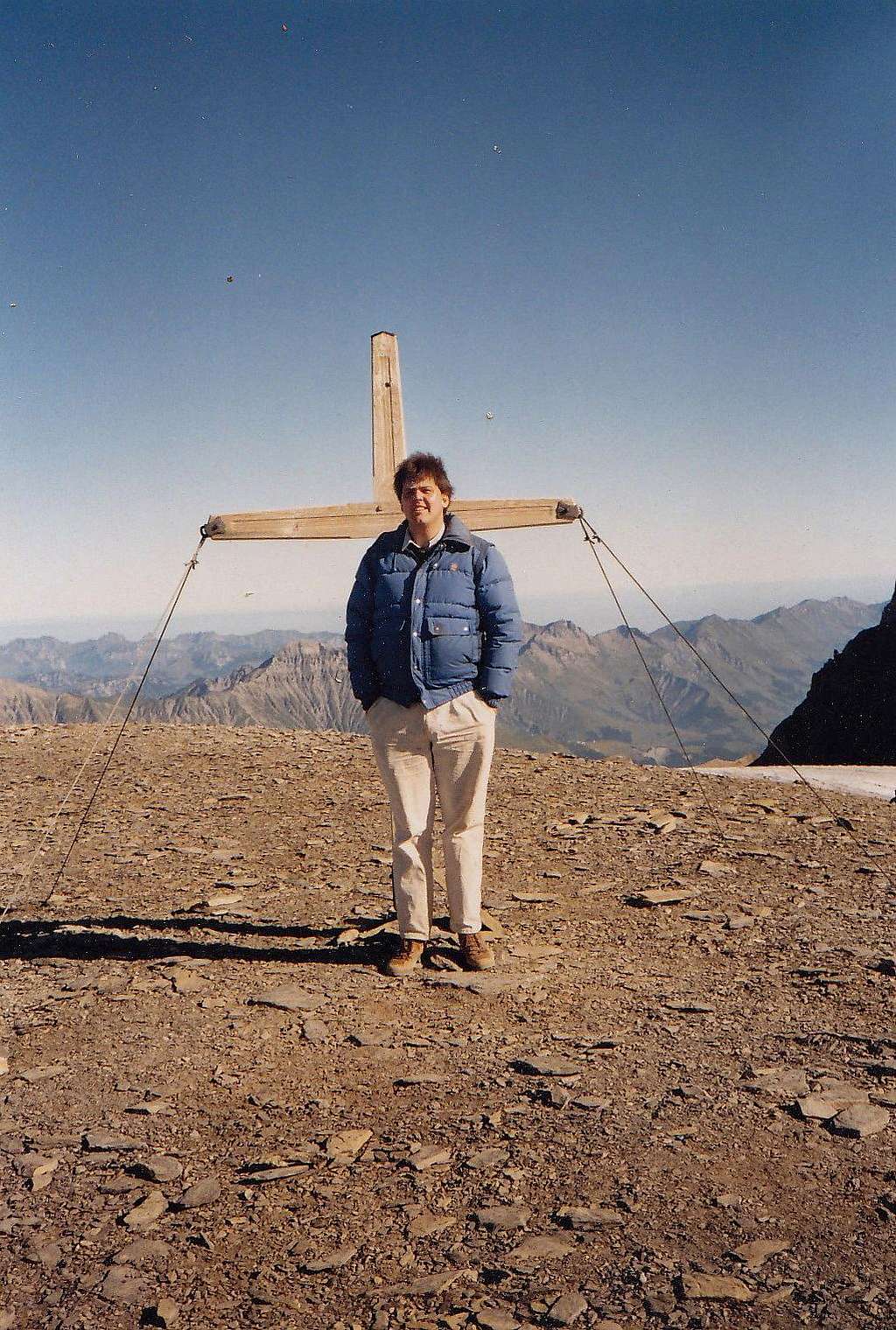 Me in front of the summit cross of the Wildstrubel in September 1991