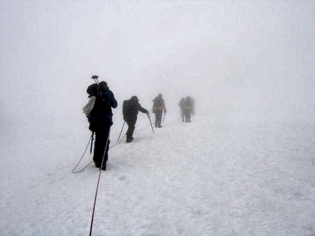 Walking towards the summit. 8...