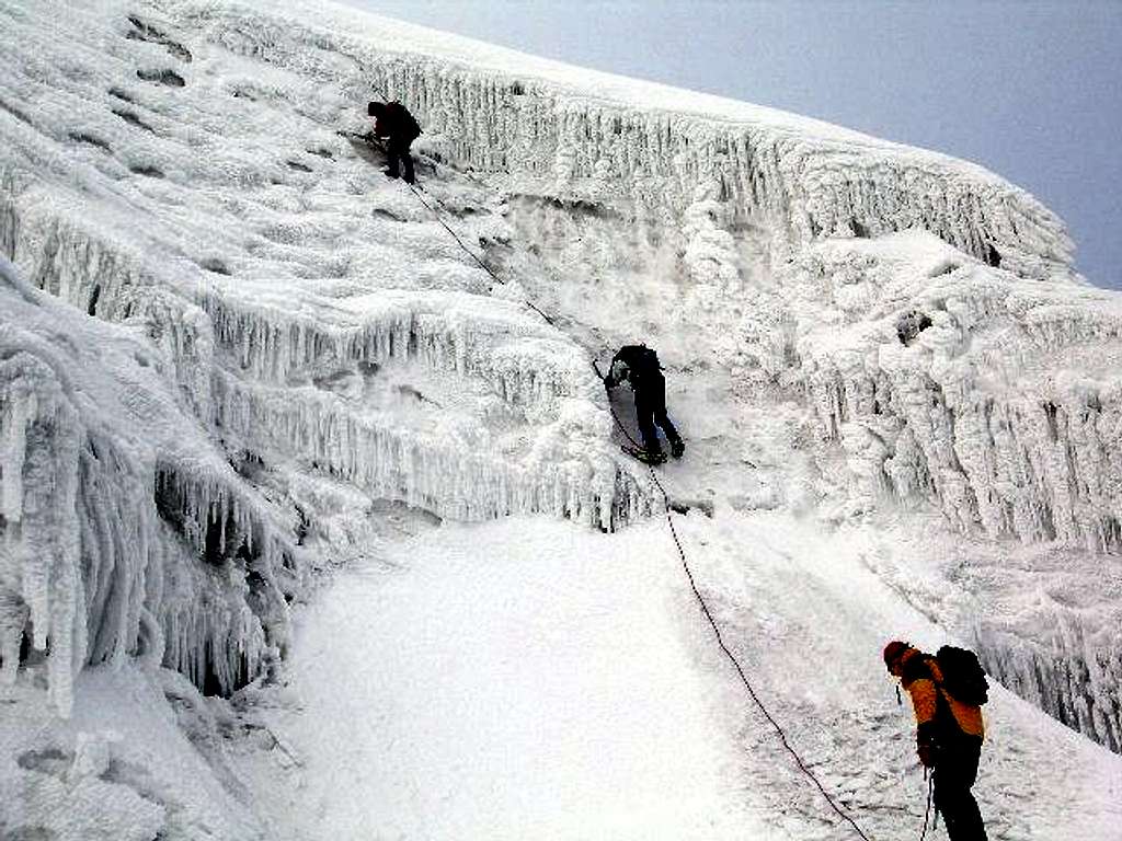 Attacking the crux. 12 Aug 2004