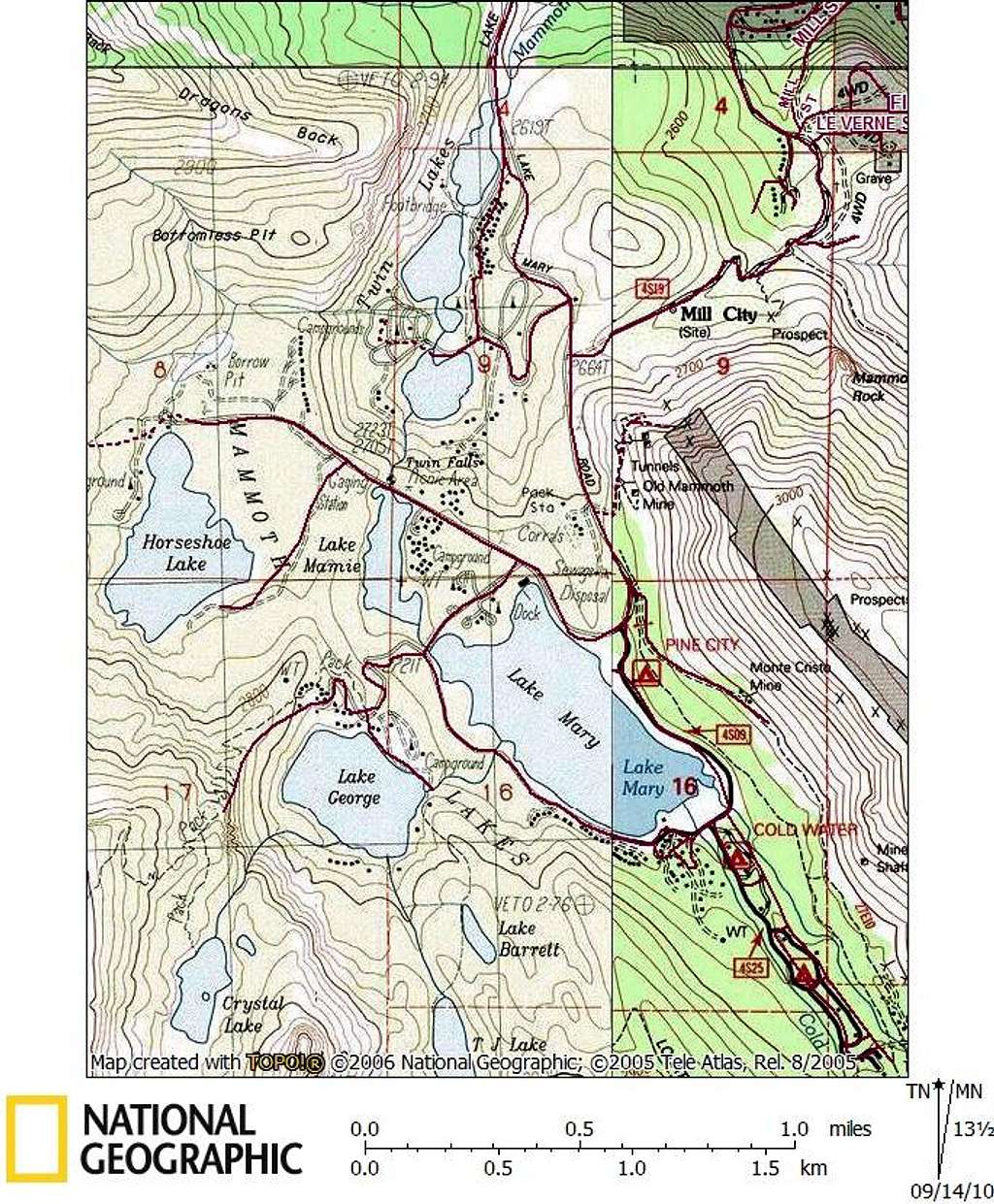 Mammoth Lakes Basin - Map