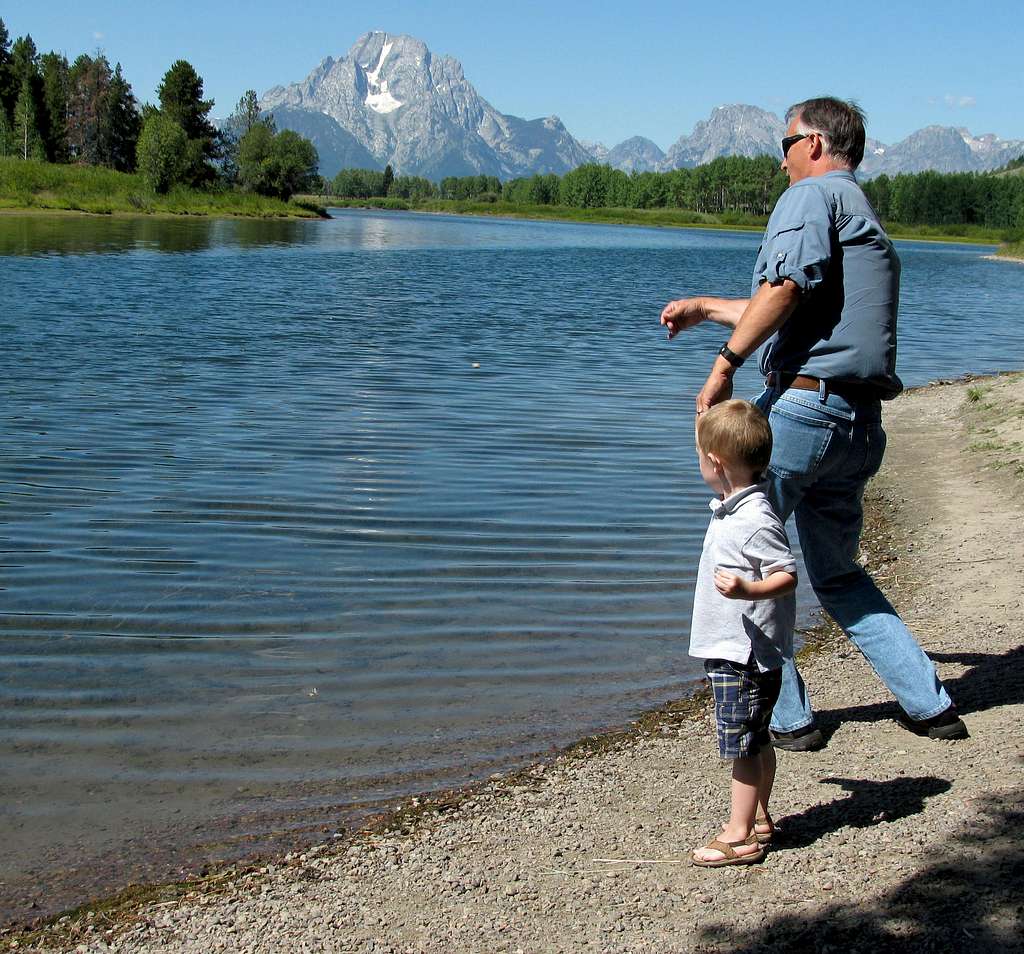 Rock-skipping at Oxbow Bend