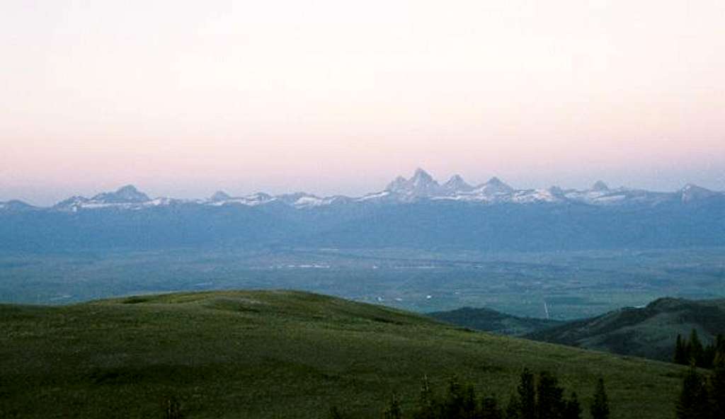 The Teton Range at dusk from...
