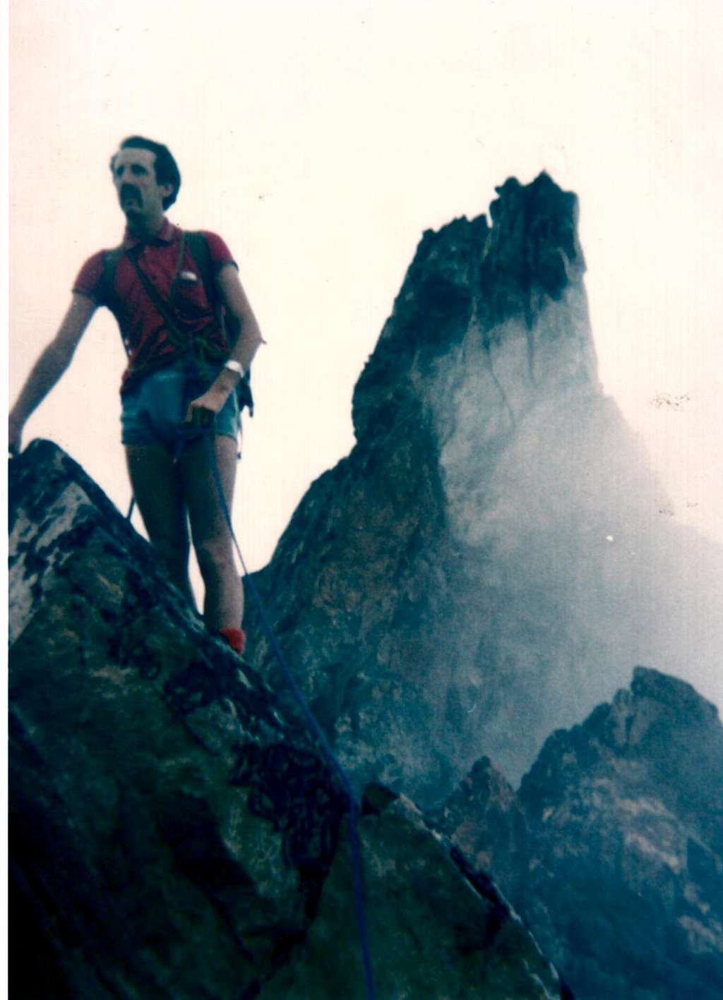 EMILIUS's SW Buttress, First Ascent 1974: Descendig from Comboé's TRIDENT