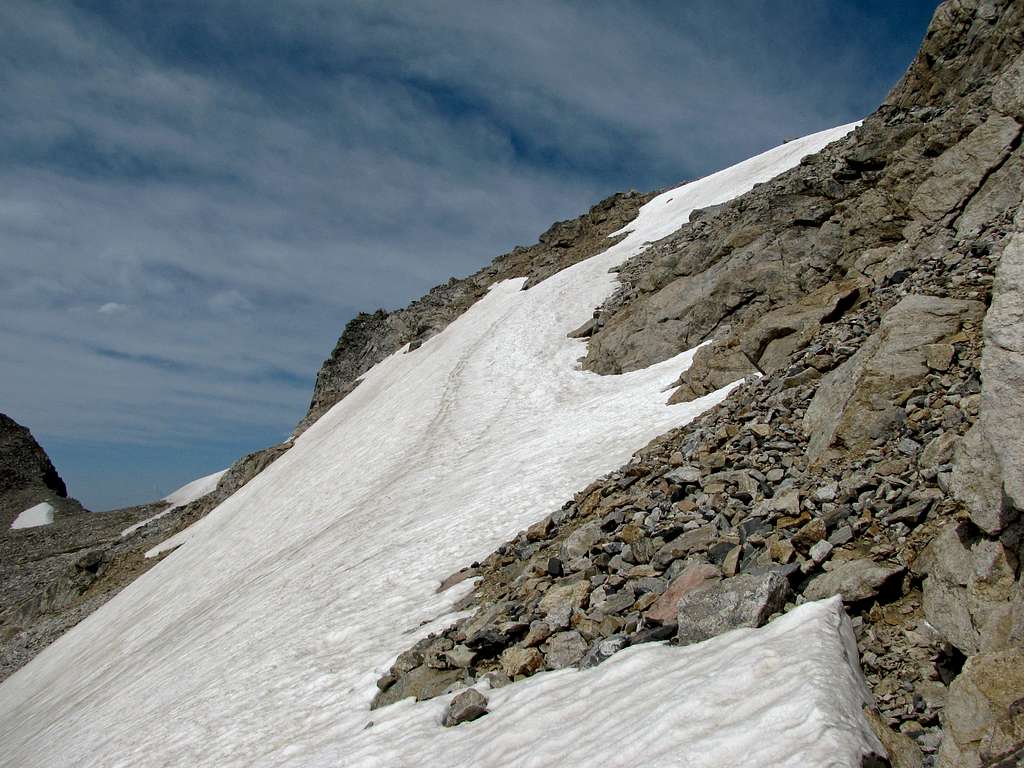 Steep snow slope