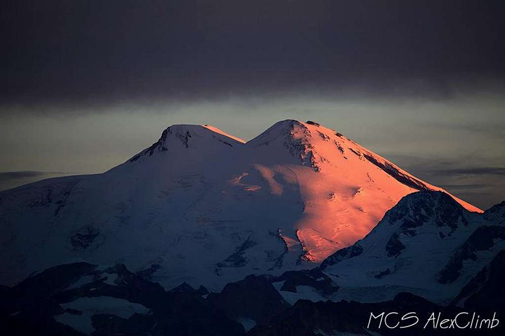 Elbrus sunrise view from Layla