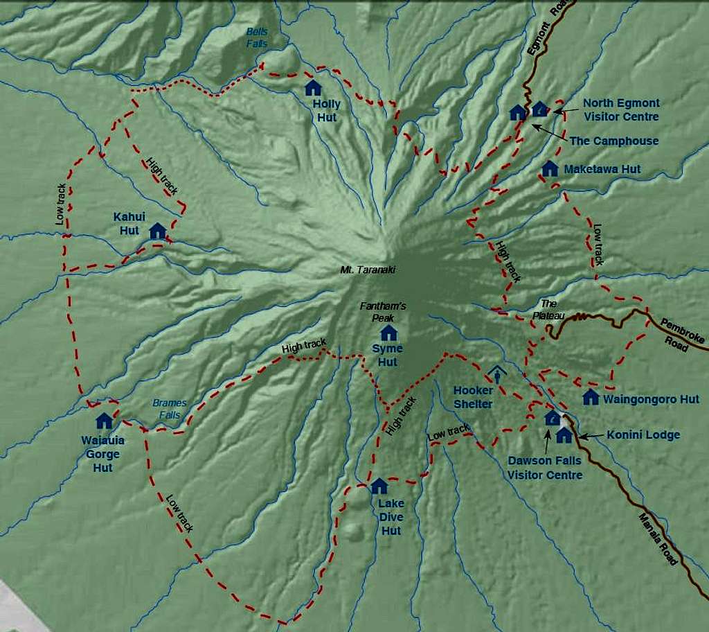 Mt Egmont/Taranaki Around the Mountain Circuit Map