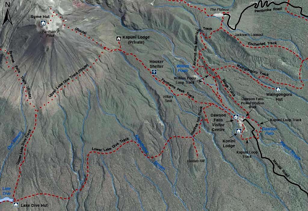 Mt Egmont/Taranaki Dawson Falls Area Tracks