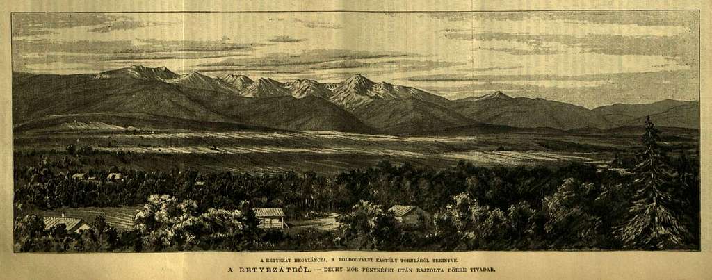 Vintage panorama of Retezat