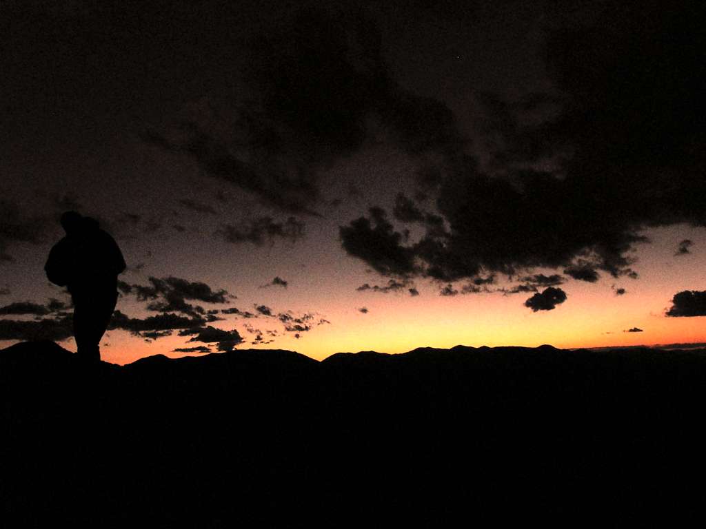 On the ridge at the sunset