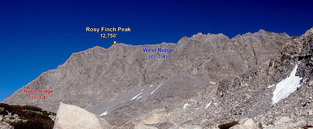 Rosy Finch Peak & Traverse to Pyramid Peak (Photo Topo)