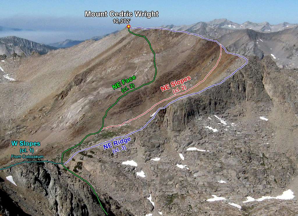 Mt Cedric Wright Routes (Photo Topo)