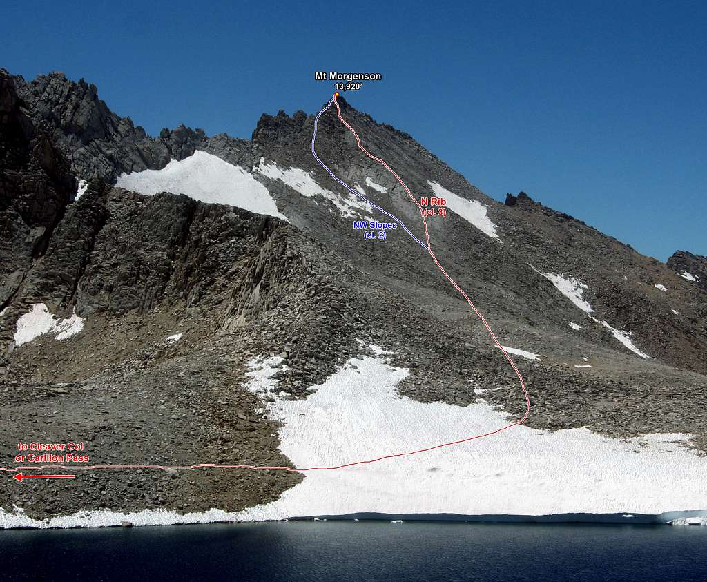 Mt Morgenson Routes (Photo Topo)