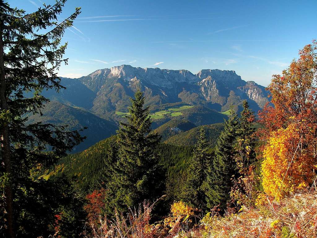 The Untersberg in autumn, seen from the Rossfeld