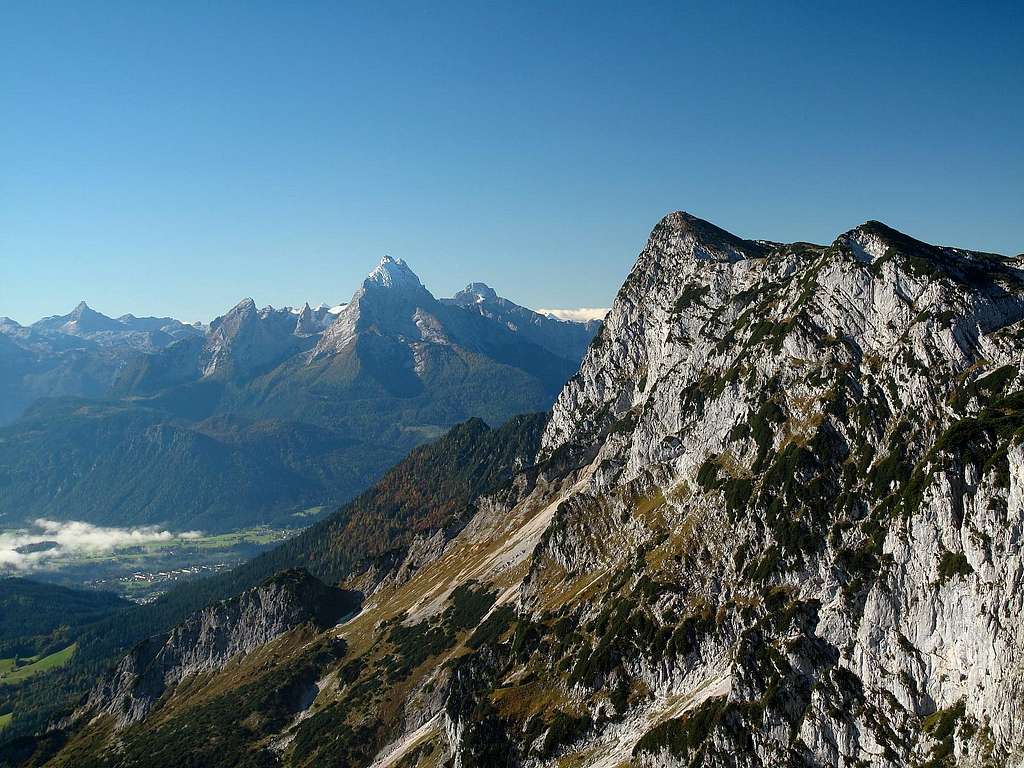 Schönfeldspitze (2653m), Watzmann (2713m) and Berchtesgadener Hochthron (1972m)