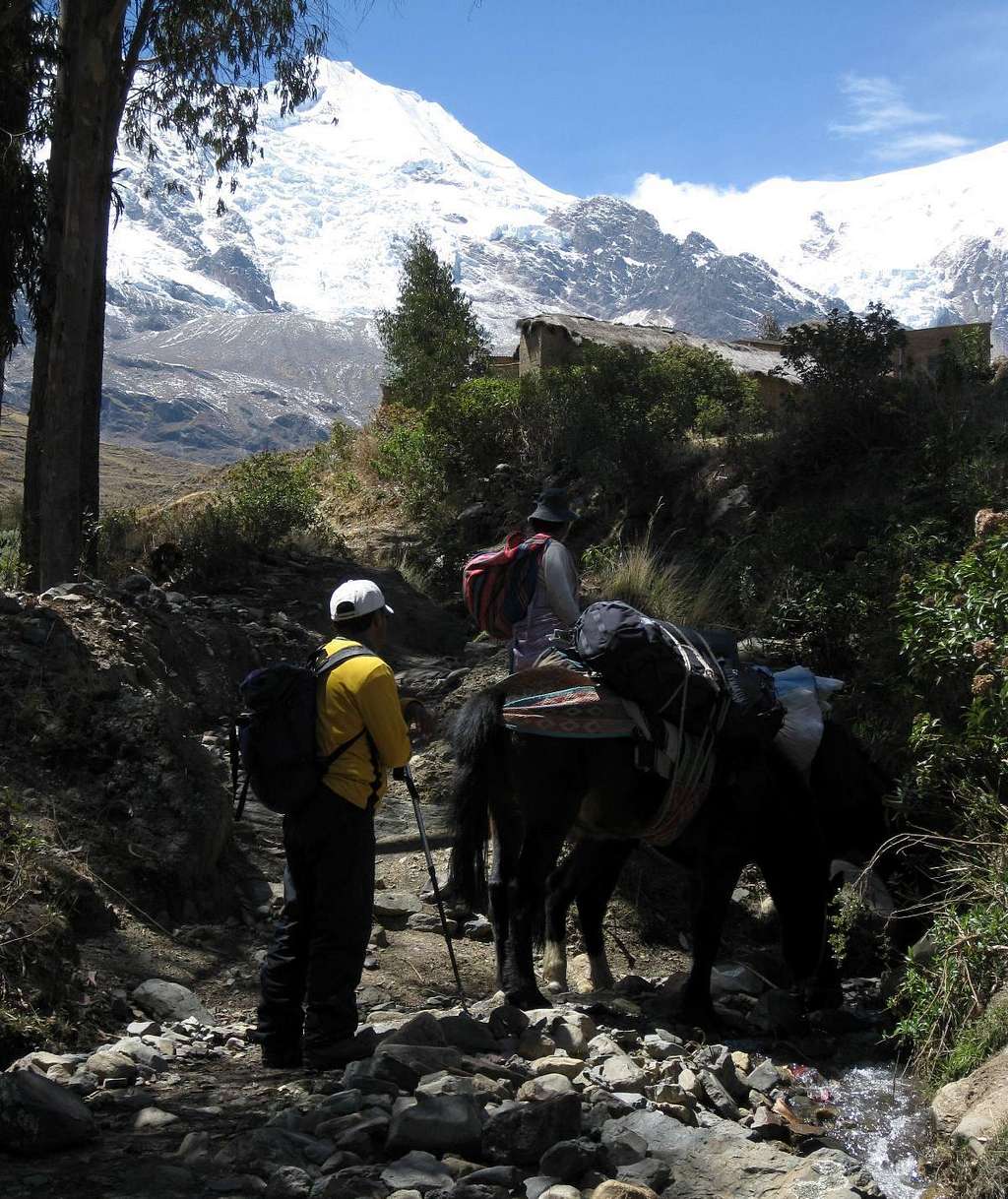 Starting the trek to Illimani base camp