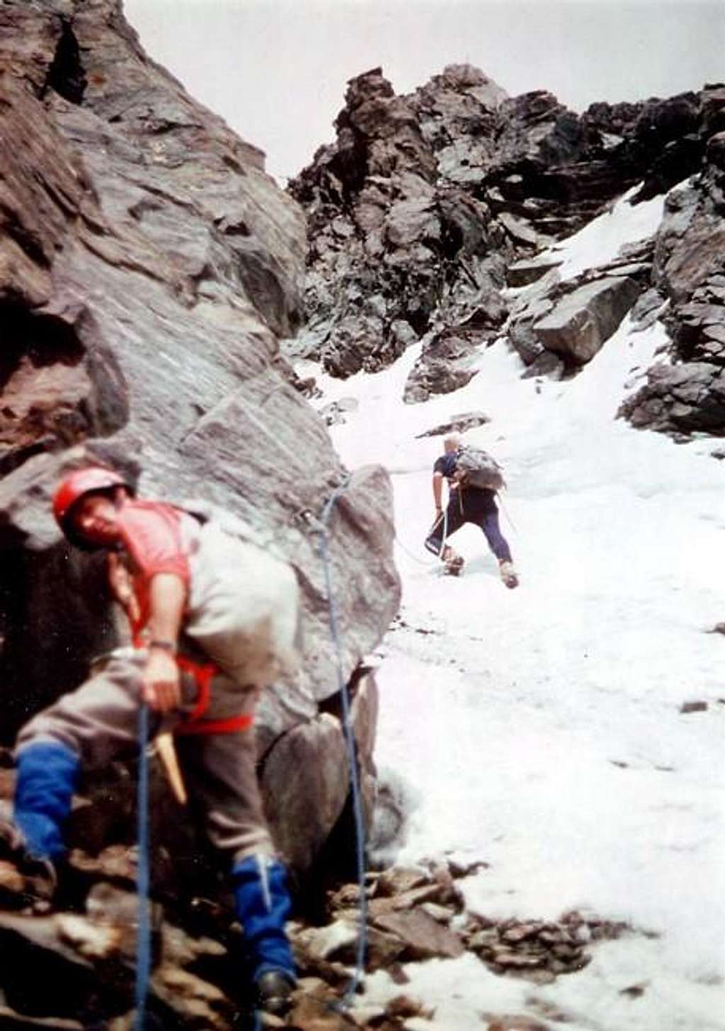 Mont  Velan Osvaldo Cardellina exit out from Diagonal Gully