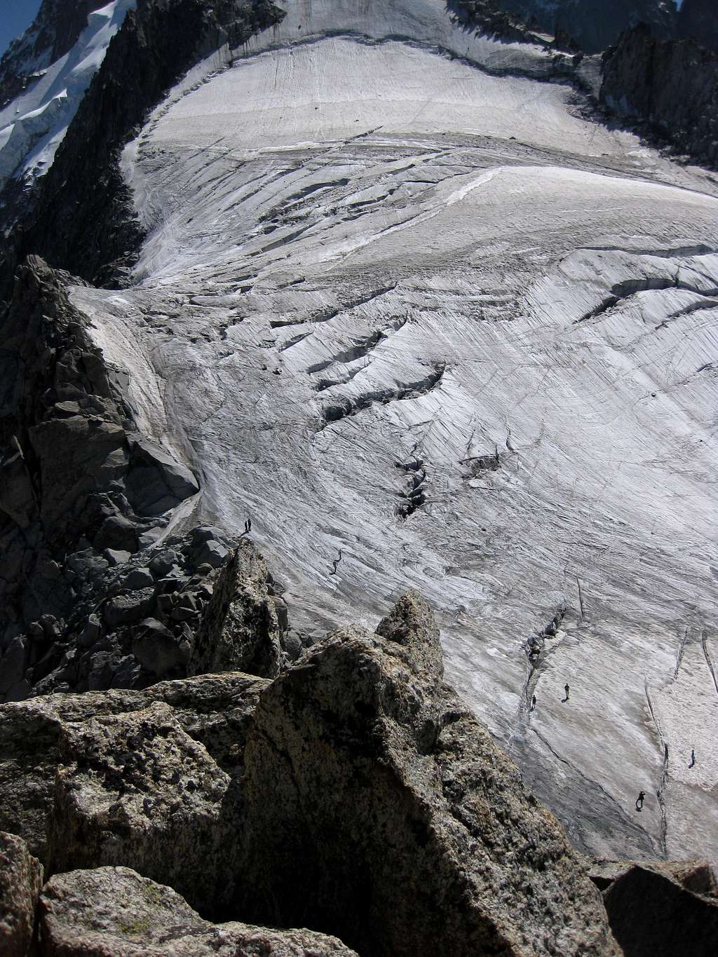 The glacier at the base of Petite Aiguille Verte