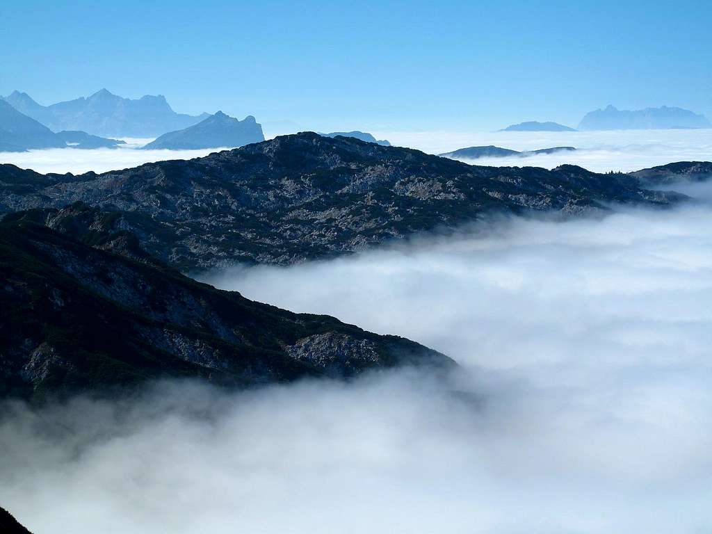 Fog rising in on the Untersberg...