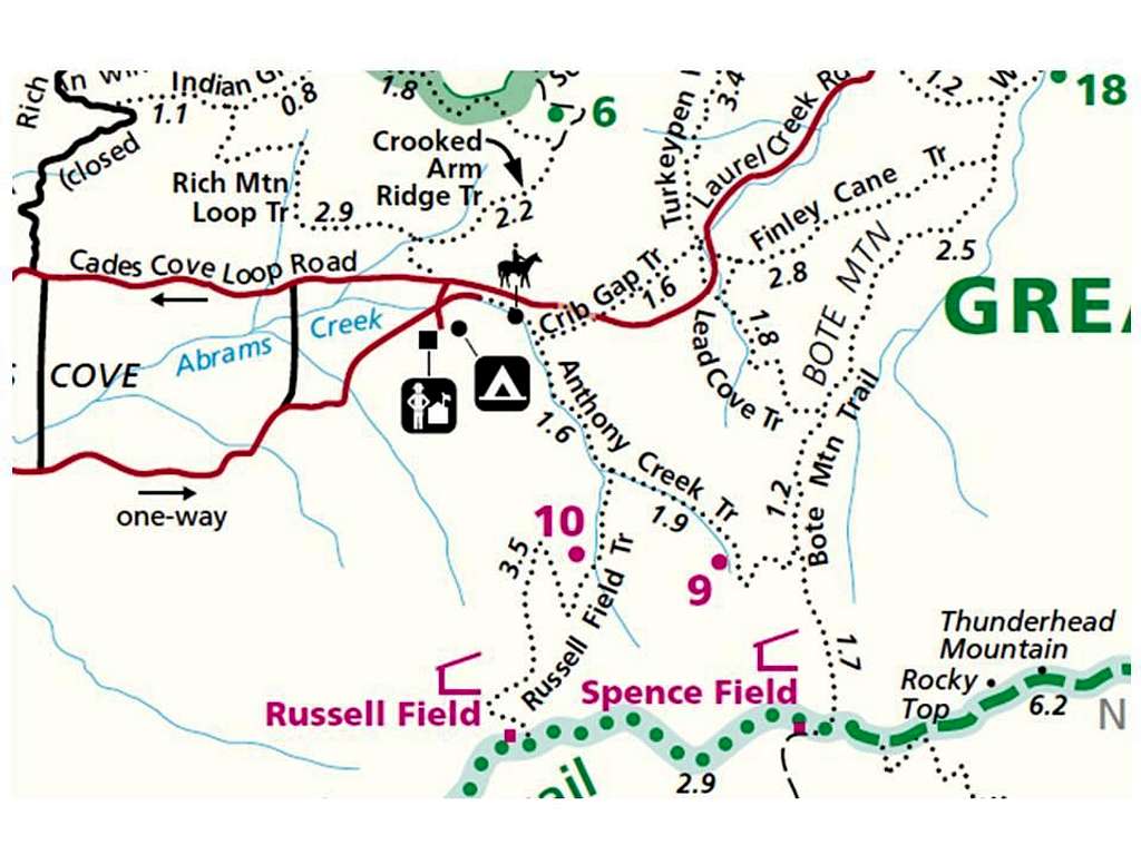 Trail Map for Thunderhead Mountain