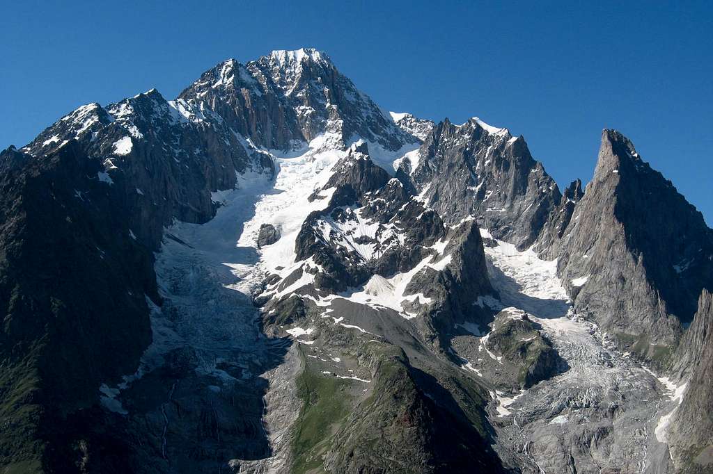 Mont Blanc, Aiguille Blanche de Peuterey and Aiguille Noire de Peuterey