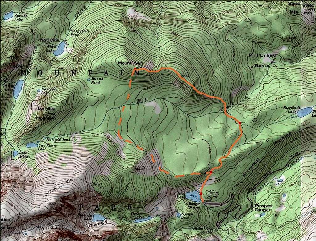 Route Map-East Ridge