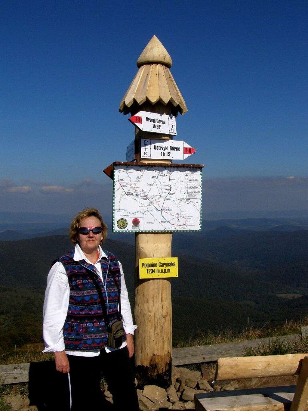 On the summit of Mount Połonina Caryńska (1234 m)