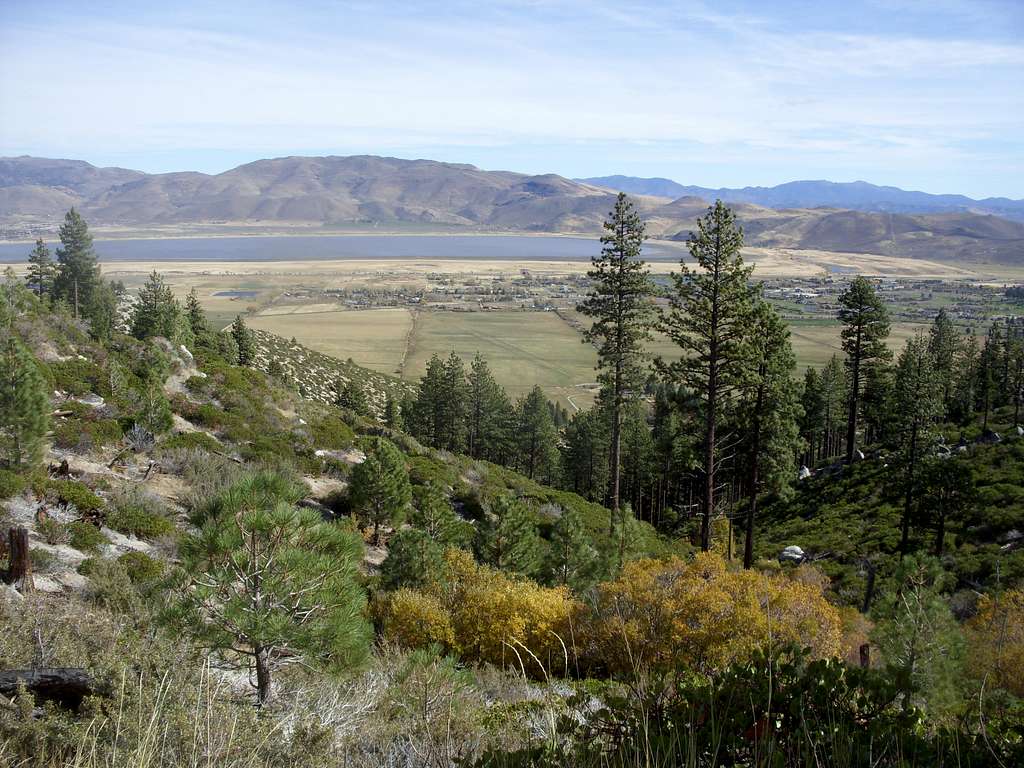 Washoe Valley and Washoe Lake on the descent