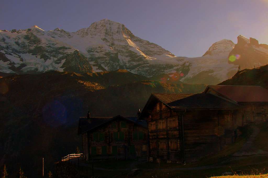 Breithorn and Hotel Obersteinberg