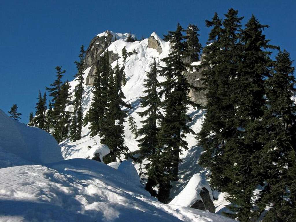 Snowy Rock Formation