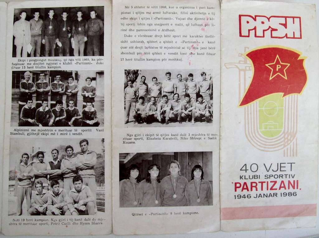 Partisani Anniversary Pamphlet 1986
