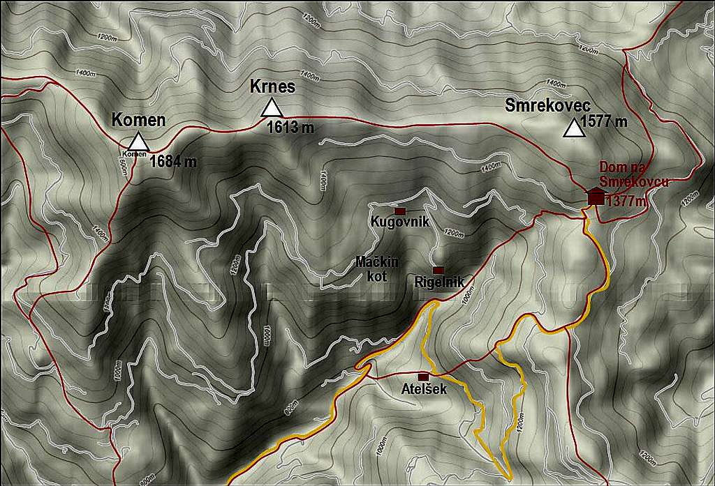 Smrekovec map
