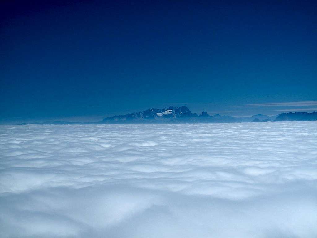 The Dachstein (2993m) rising out of the sea of clouds