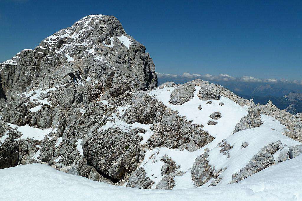 Fresh snow on the summit ridge