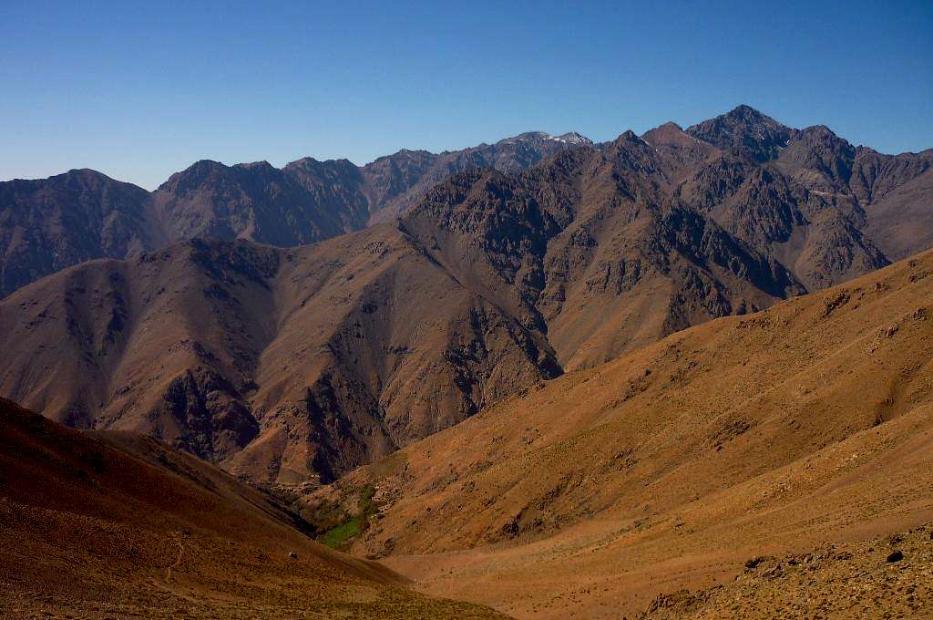 View of Jebel Toubkal from N'ououraïne pass