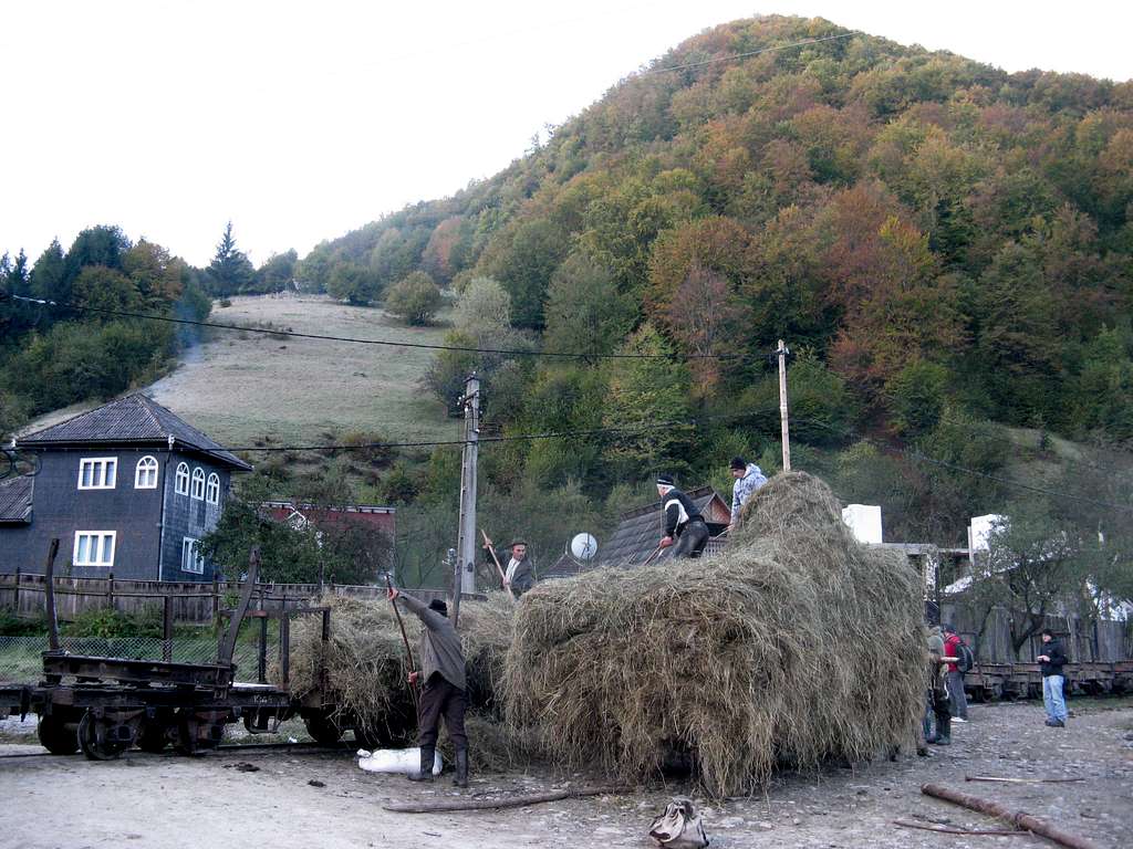A haystack to travel by rail