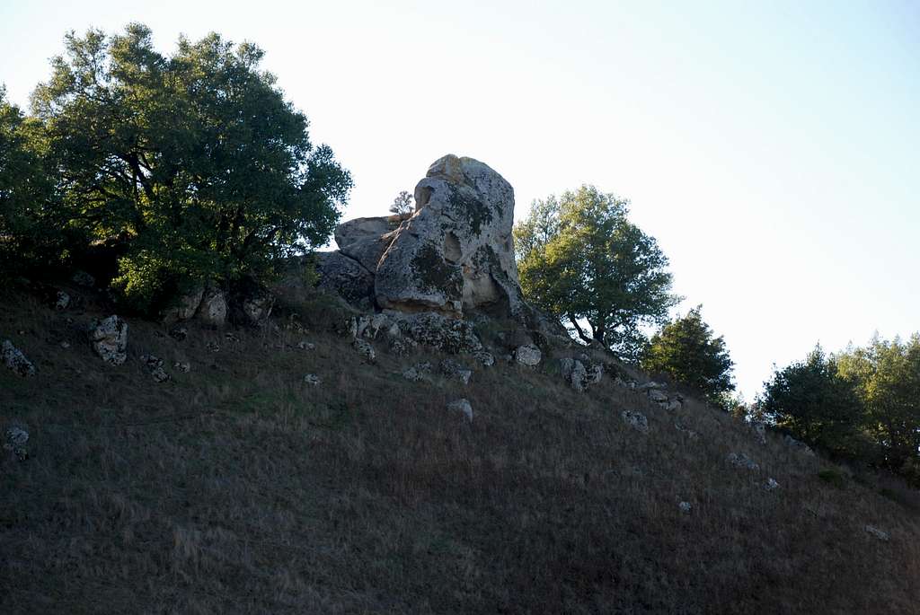 Approaching the rock pinnacle