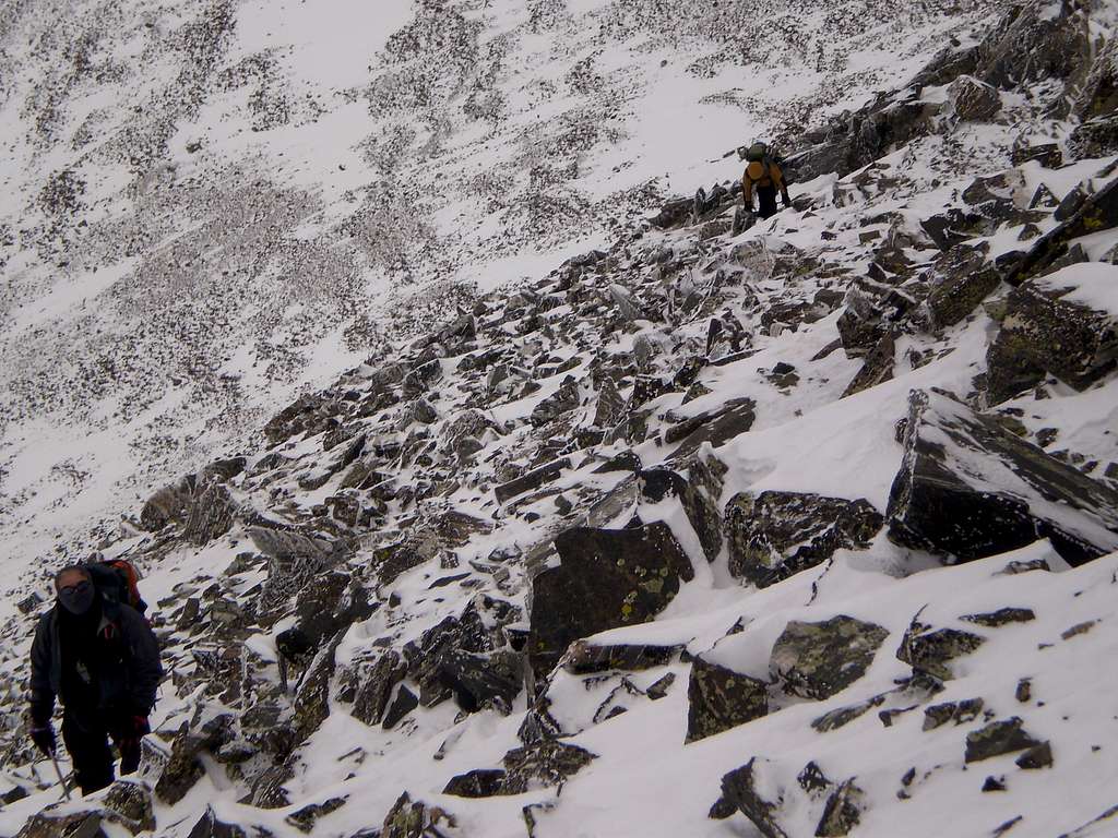 Up the North Ridge in winter conditions